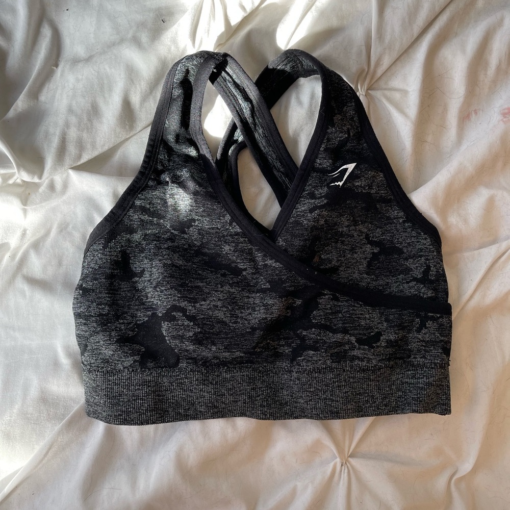 Gymshark Black Camo Sports Bra